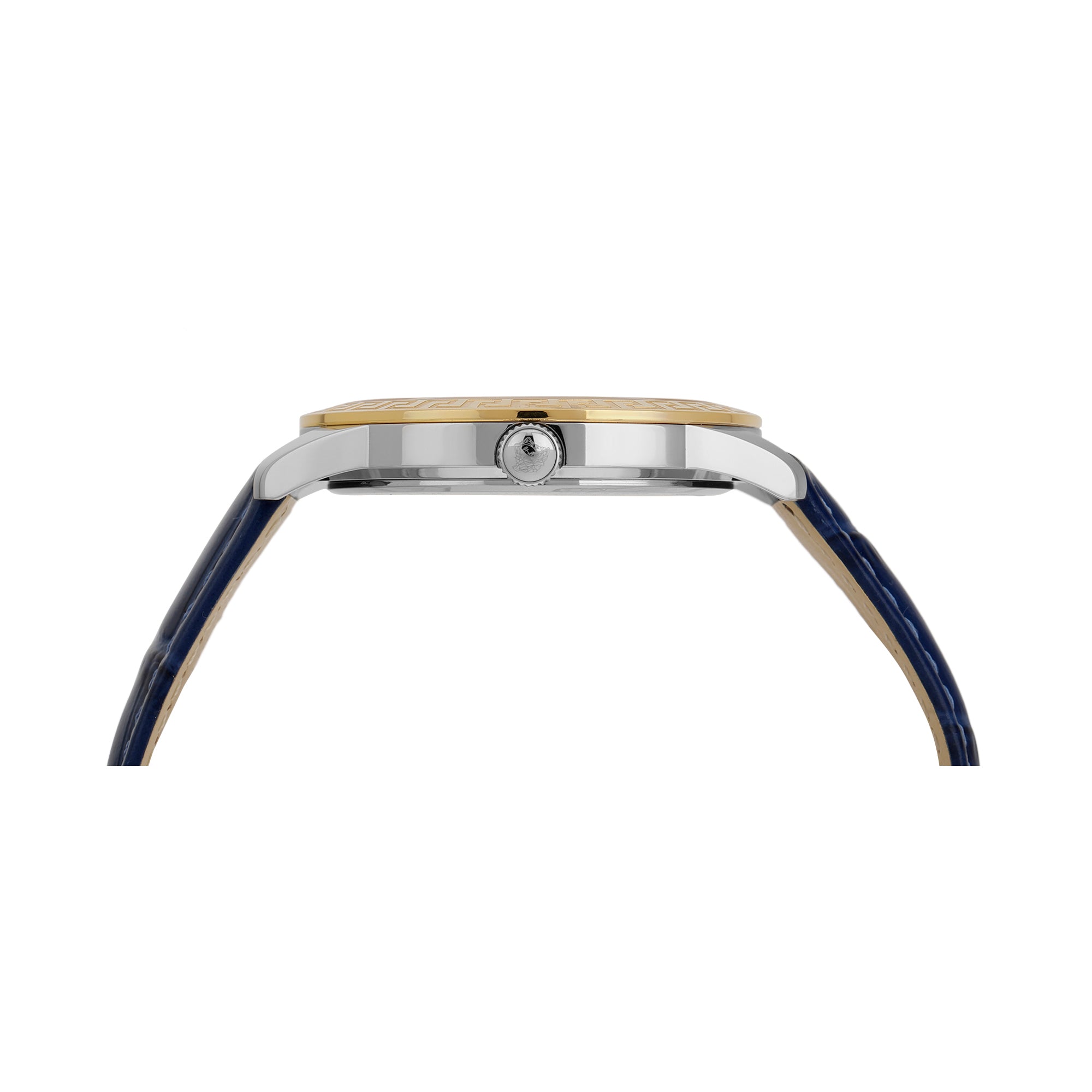 Versace Leather Blue Round Dial Quartz Analog Women Watch