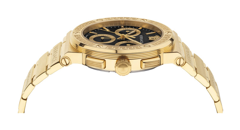 Versace Greca Logo Gold Round Dial Quartz Men Watch Watch Versace