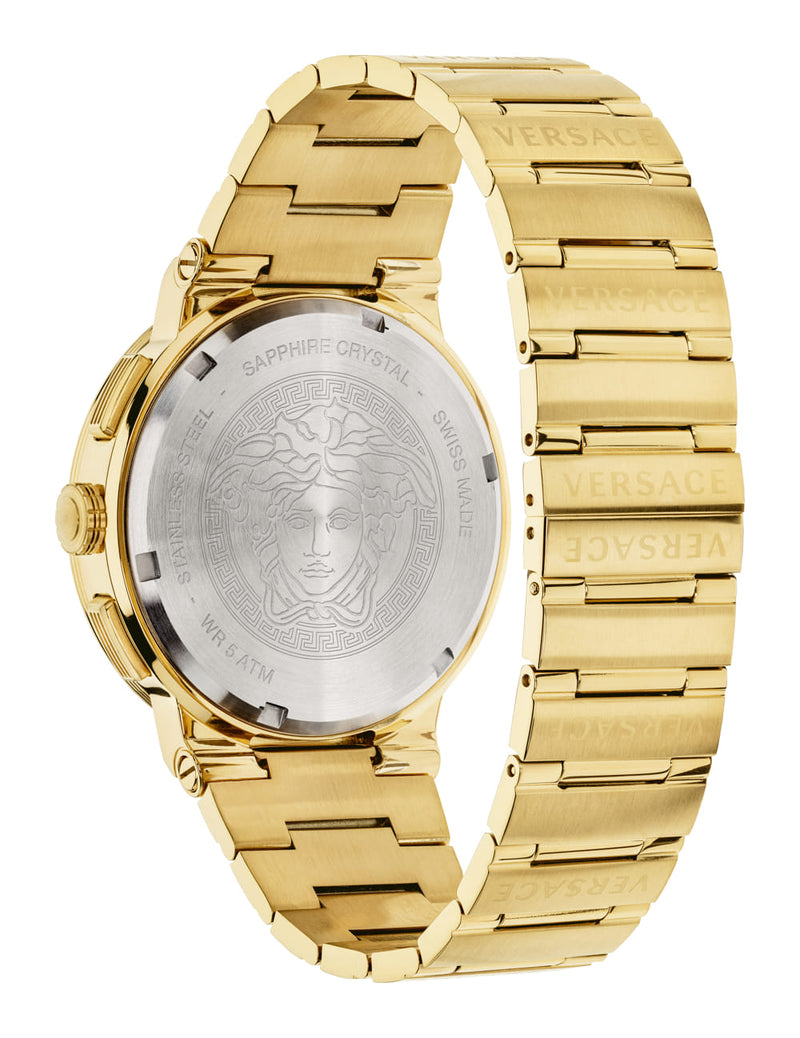 Versace Greca Logo Gold Round Dial Quartz Men Watch Watch Versace