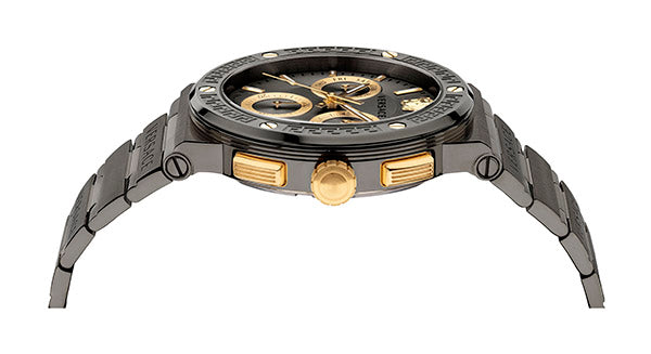 Versace Greca Logo Grey Round Dial Quartz Analog Men Watch