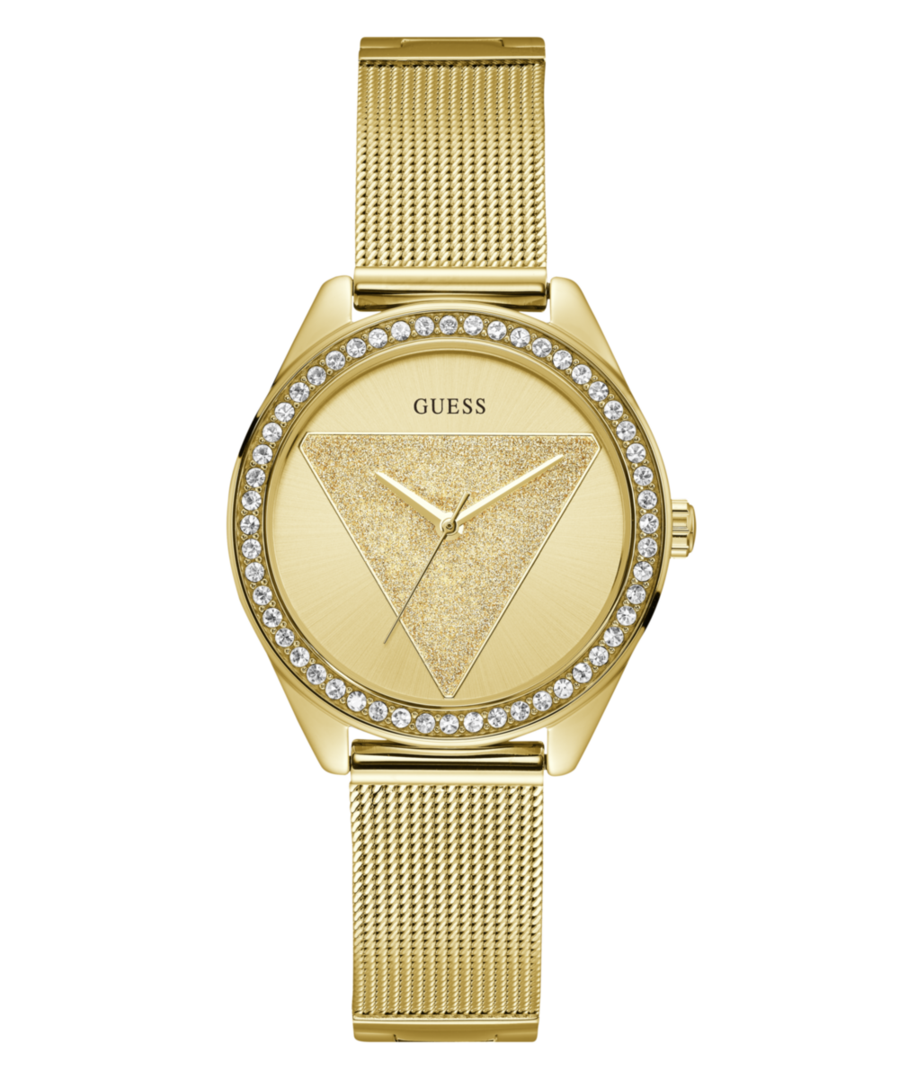 Guess Tri Glitz Gold Round Dial Analog Women Watch