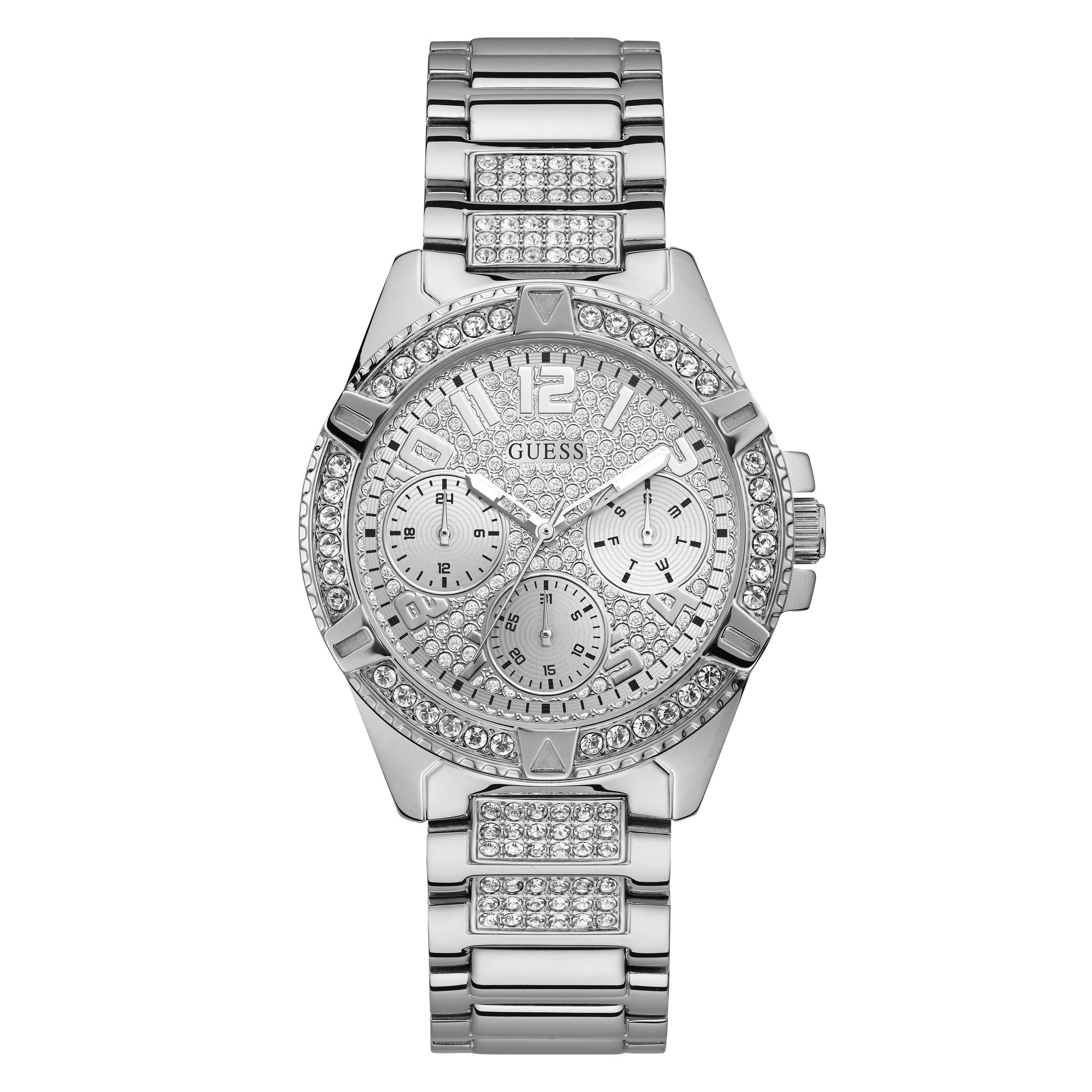 Guess Lady Frontier Silver Tone Round Dial Quartz Analog Women Watch