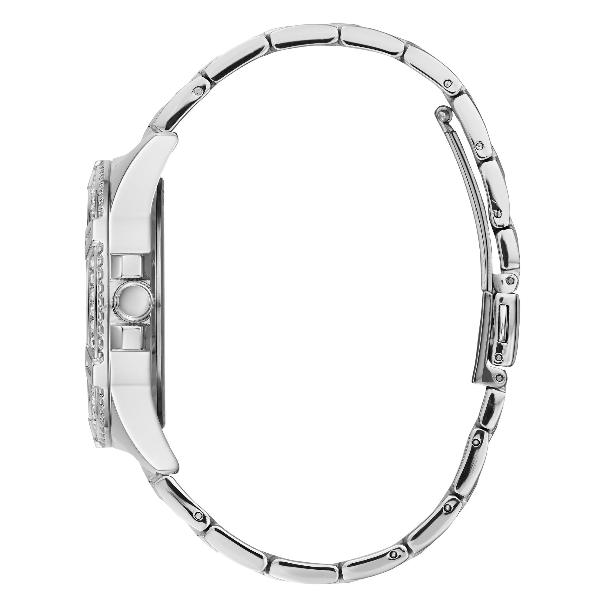 Guess Lady Frontier Silver Tone Round Dial Quartz Analog Women Watch Watch Guess