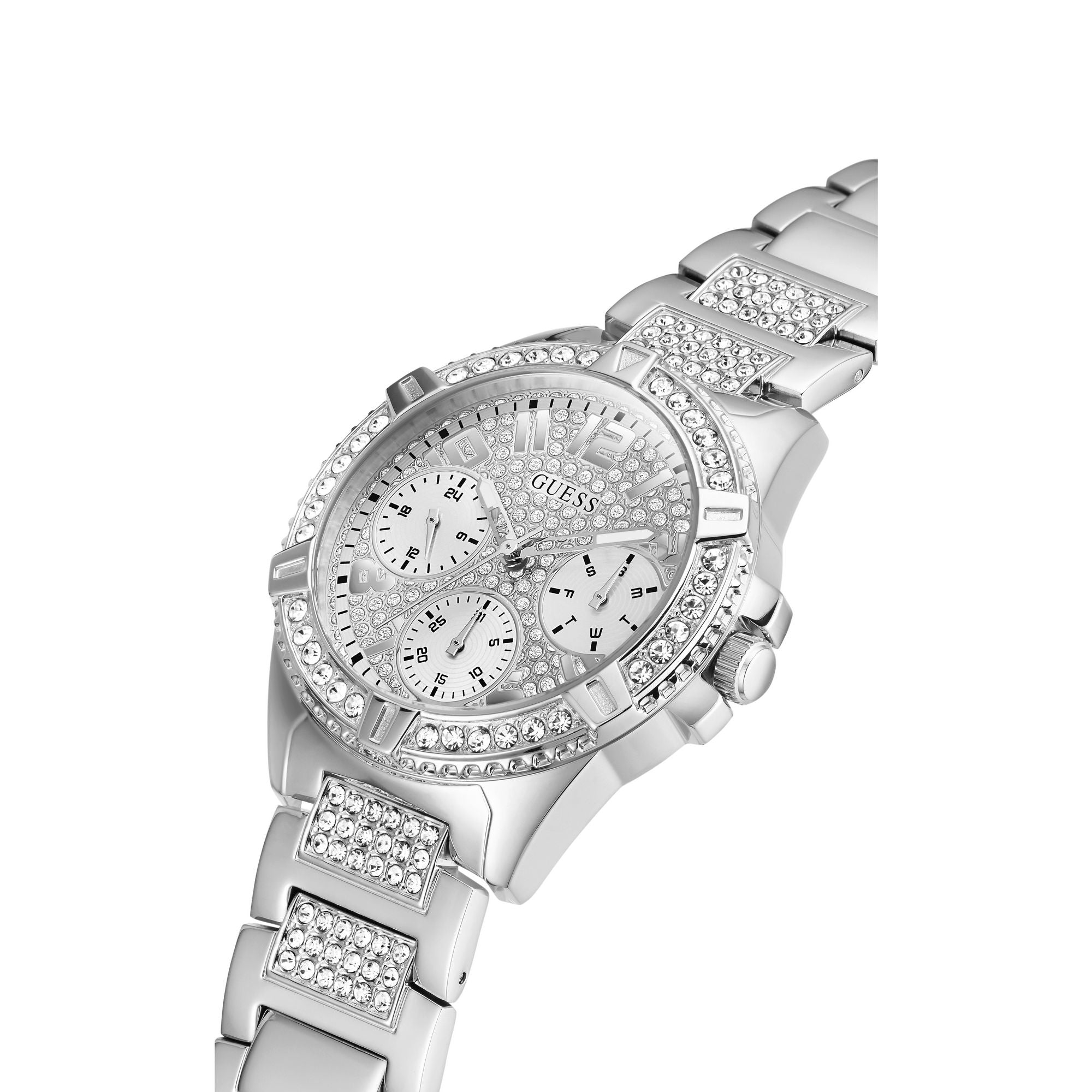 Guess Lady Frontier Silver Tone Round Dial Quartz Analog Women Watch