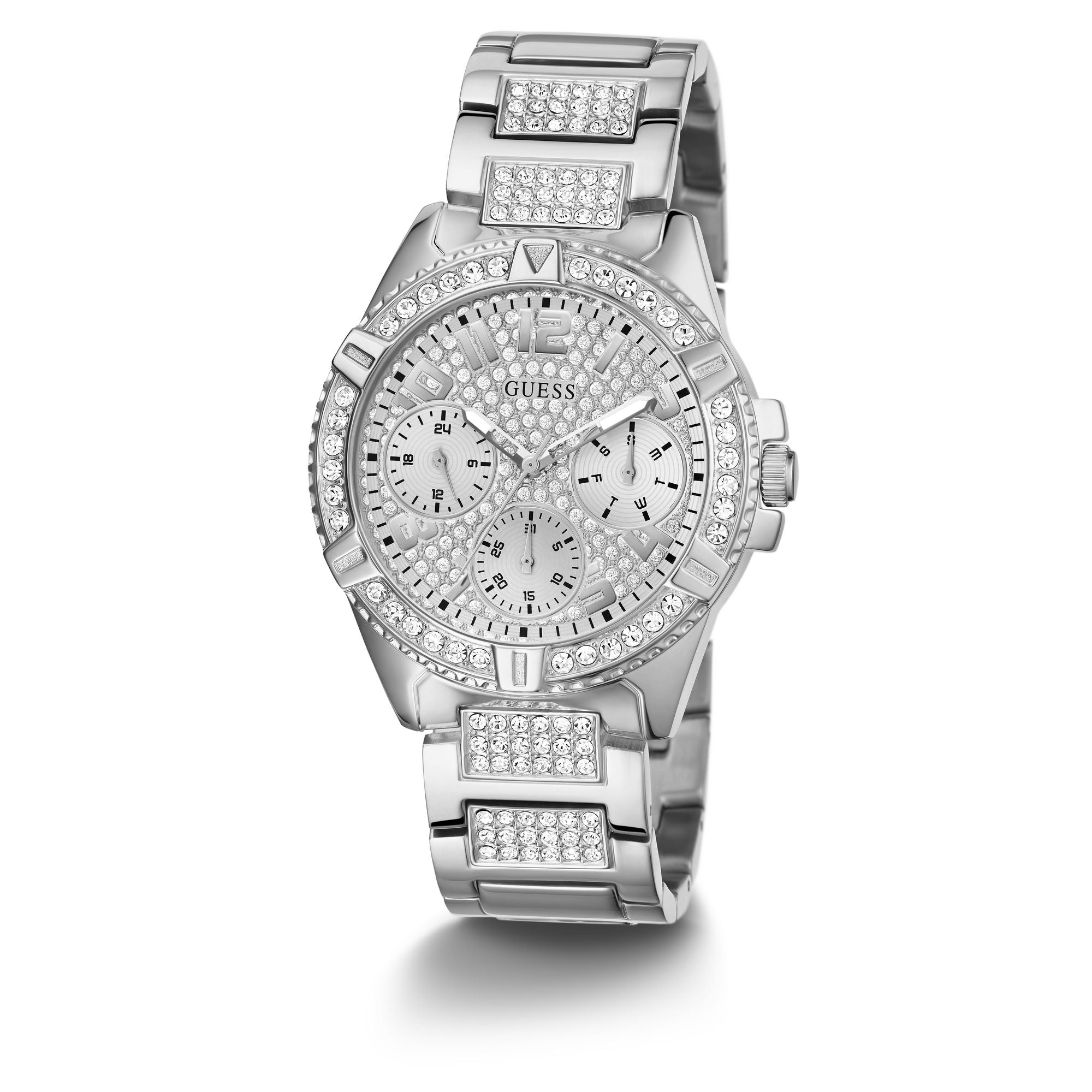 Guess Lady Frontier Silver Tone Round Dial Quartz Analog Women Watch