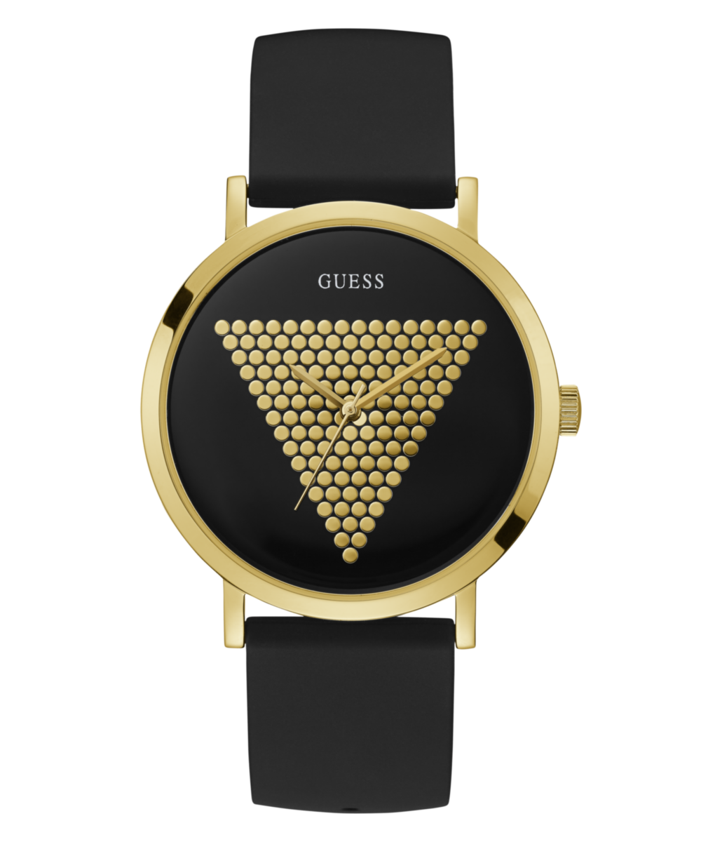 Guess Imprint Gold Round Dial Analog Men Watch