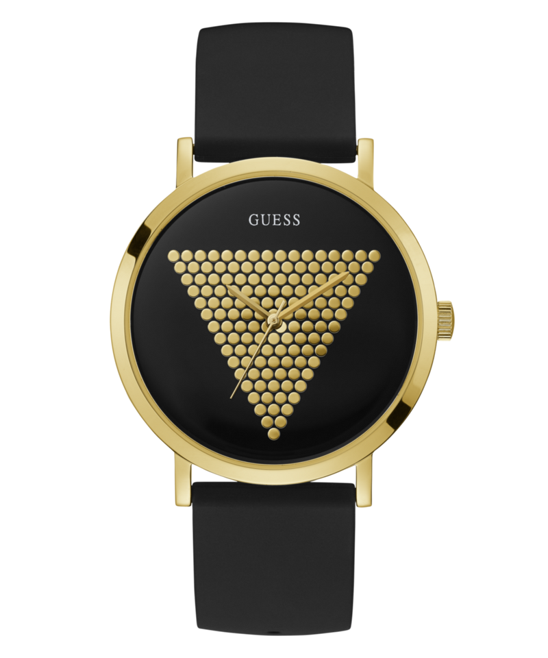 Guess Imprint Gold Round Dial Analog Men Watch Watch Guess