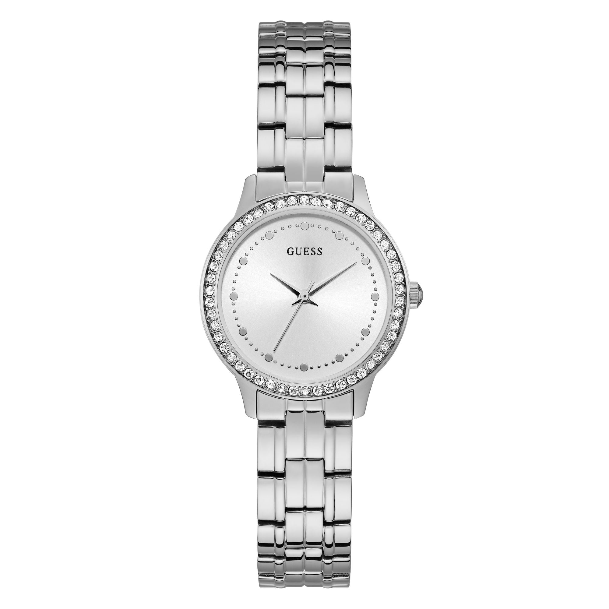 Guess Silver Round Quartz Analog Women Watch