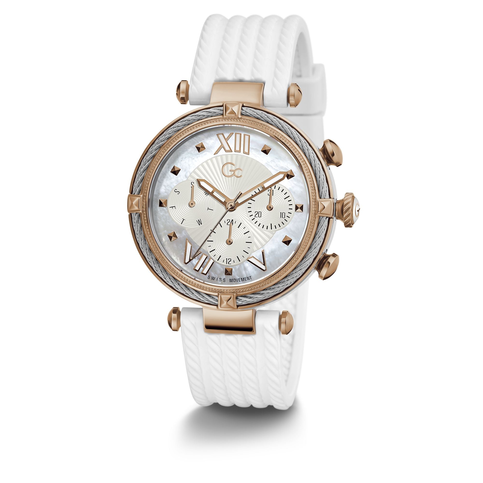 Gc Collection Cablechic White Round Dial Quartz Analog Women Watch G  Y16004L1MF At JUST WATCHES