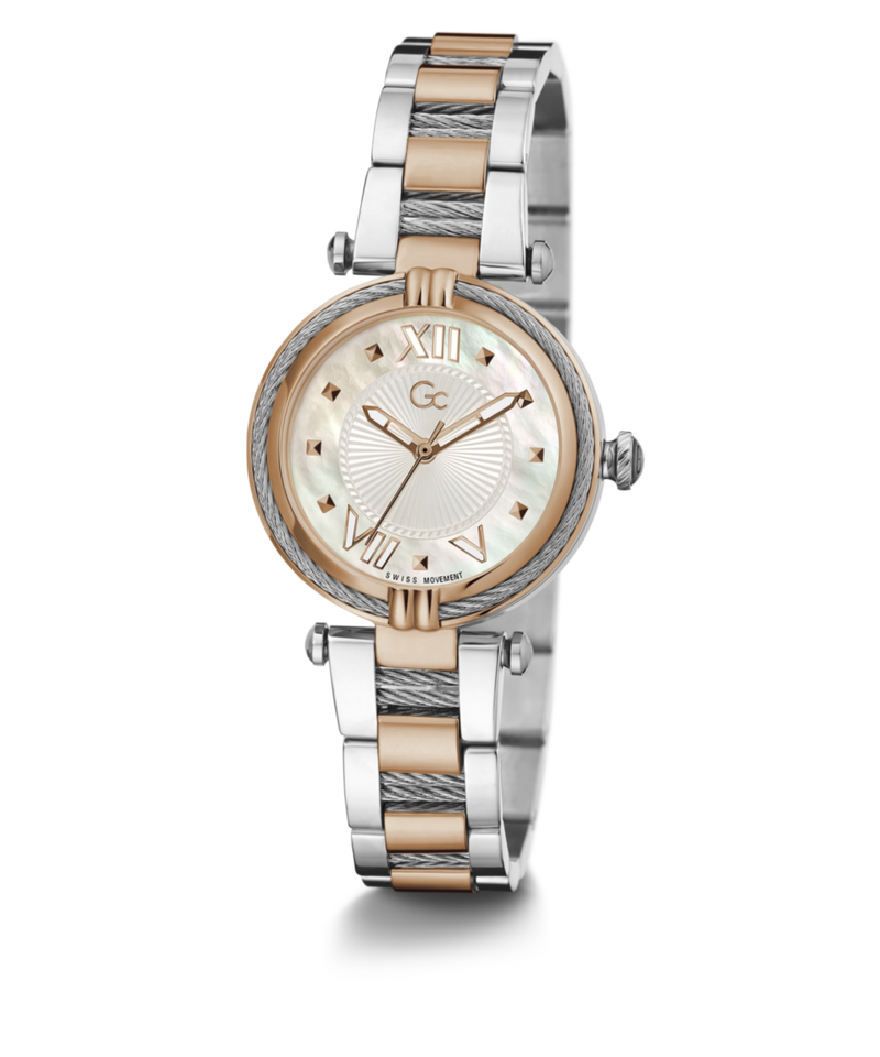 GC CableChic White Round Dial Analog Women's Watch - Y18002L1MF Watch Gc