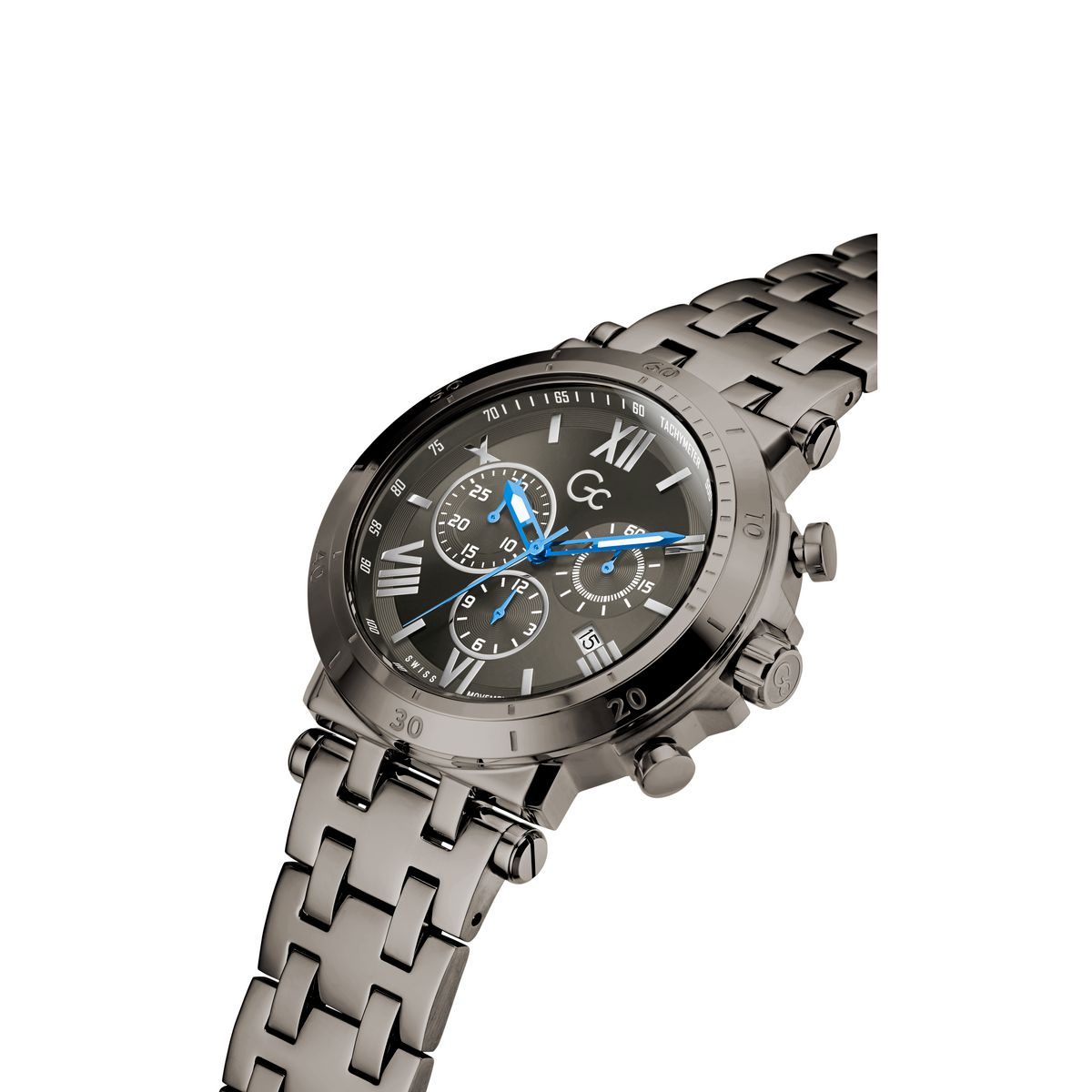 Gc Sport Chic Gunmetal Round Dial Quartz Men Watch Guess Collection Y44005G5MF At JUST WATCHES