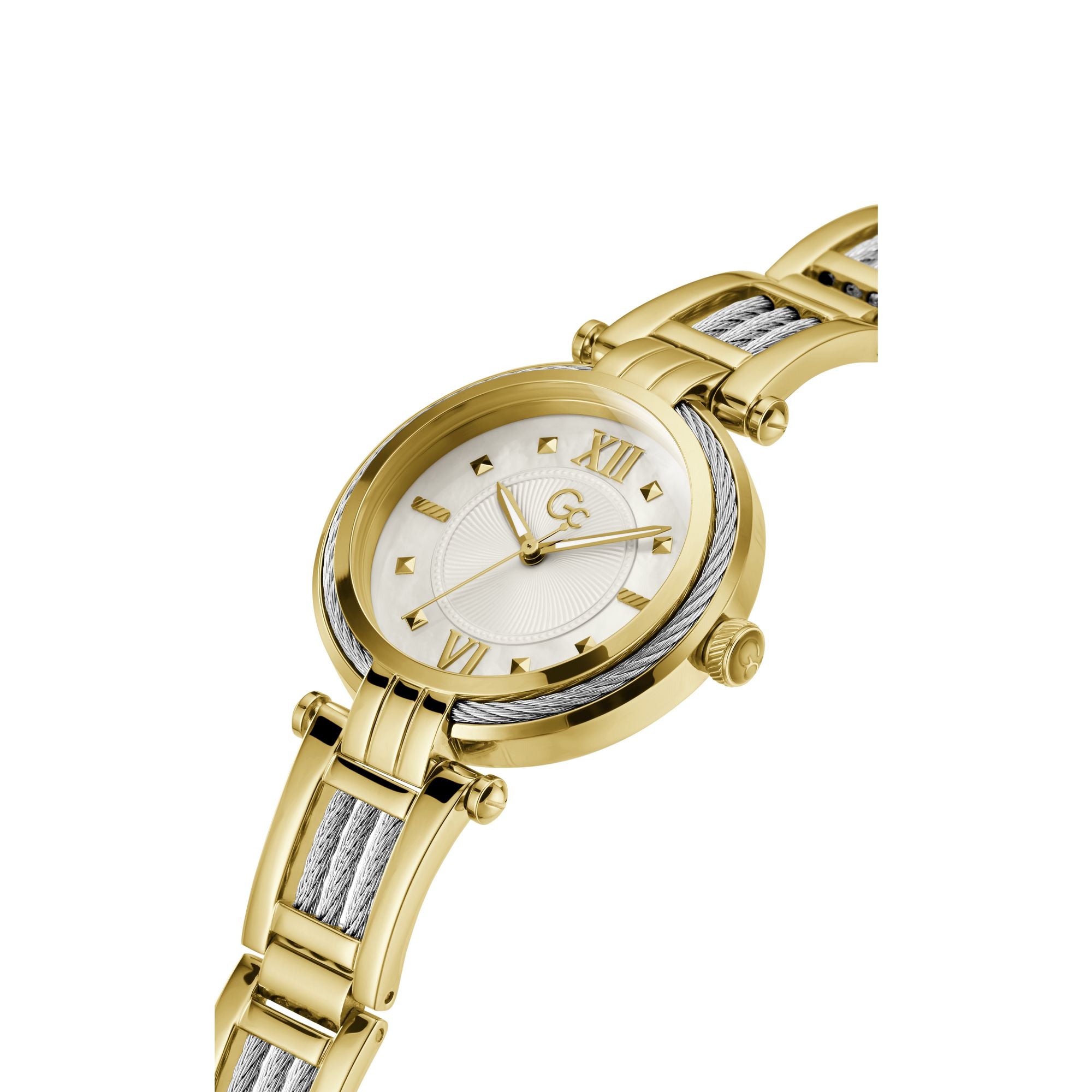 Gc White Round Dial Quartz Analog Women Watch - Guess Collection