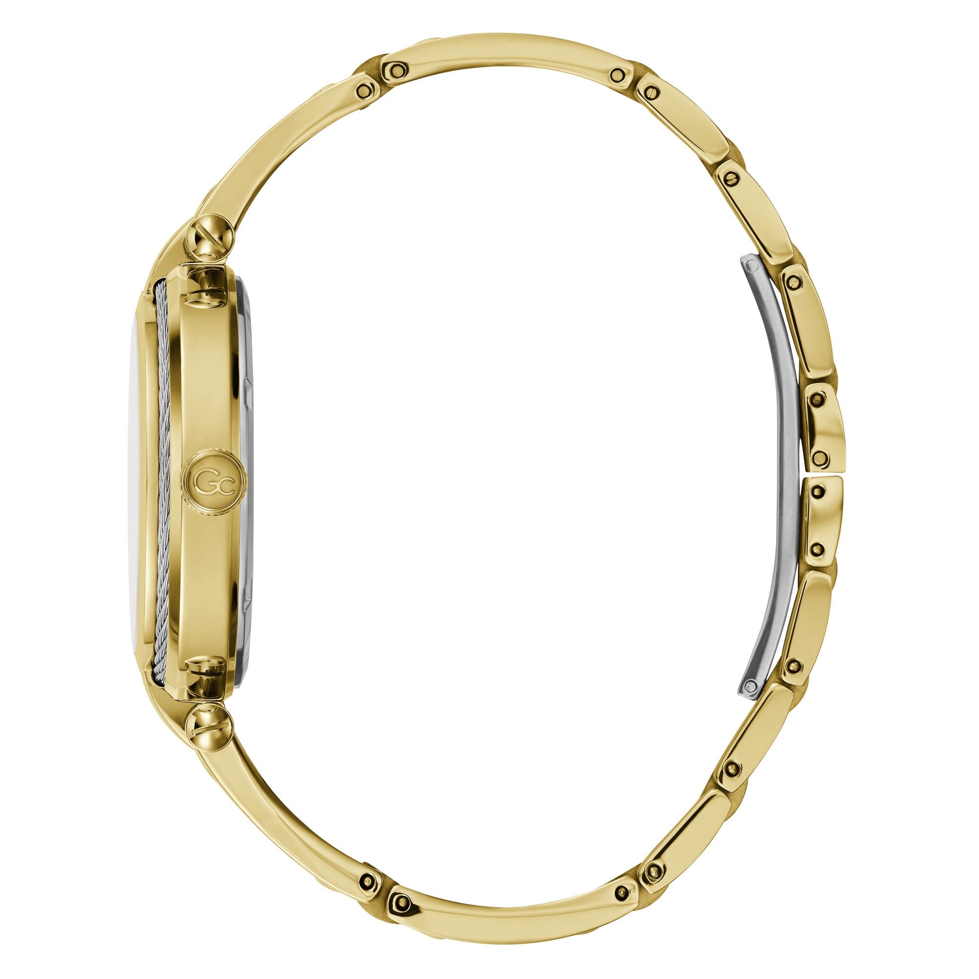 Gc White Round Dial Quartz Analog Women Watch - Guess Collection