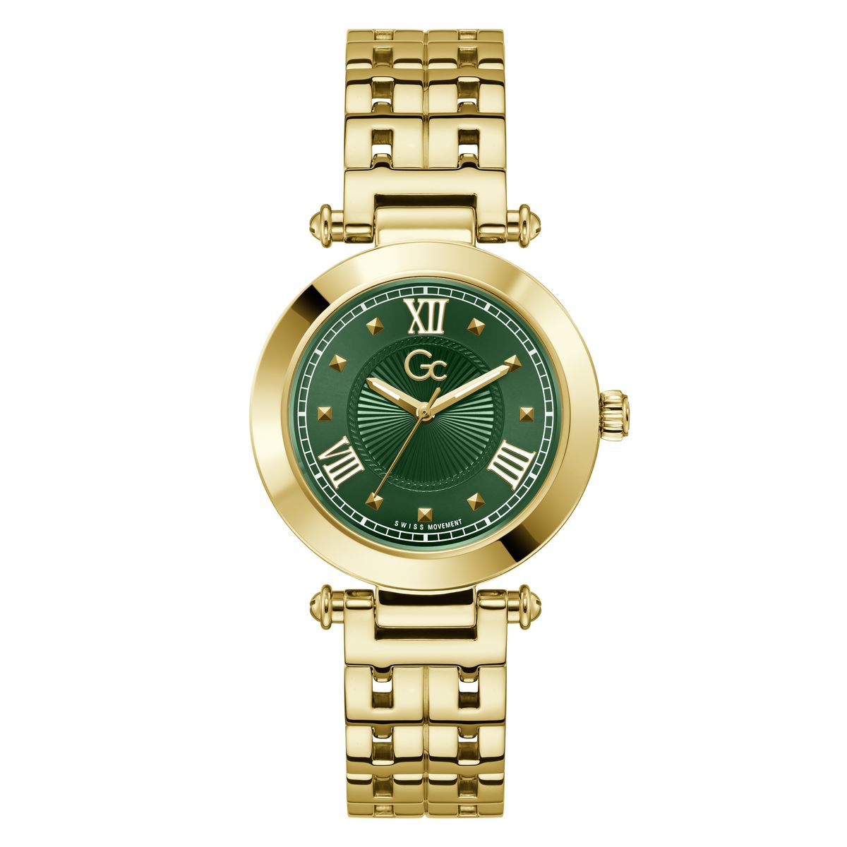 Gc Round 37mm Green Dial Analog Women Watch - Y59024L9M