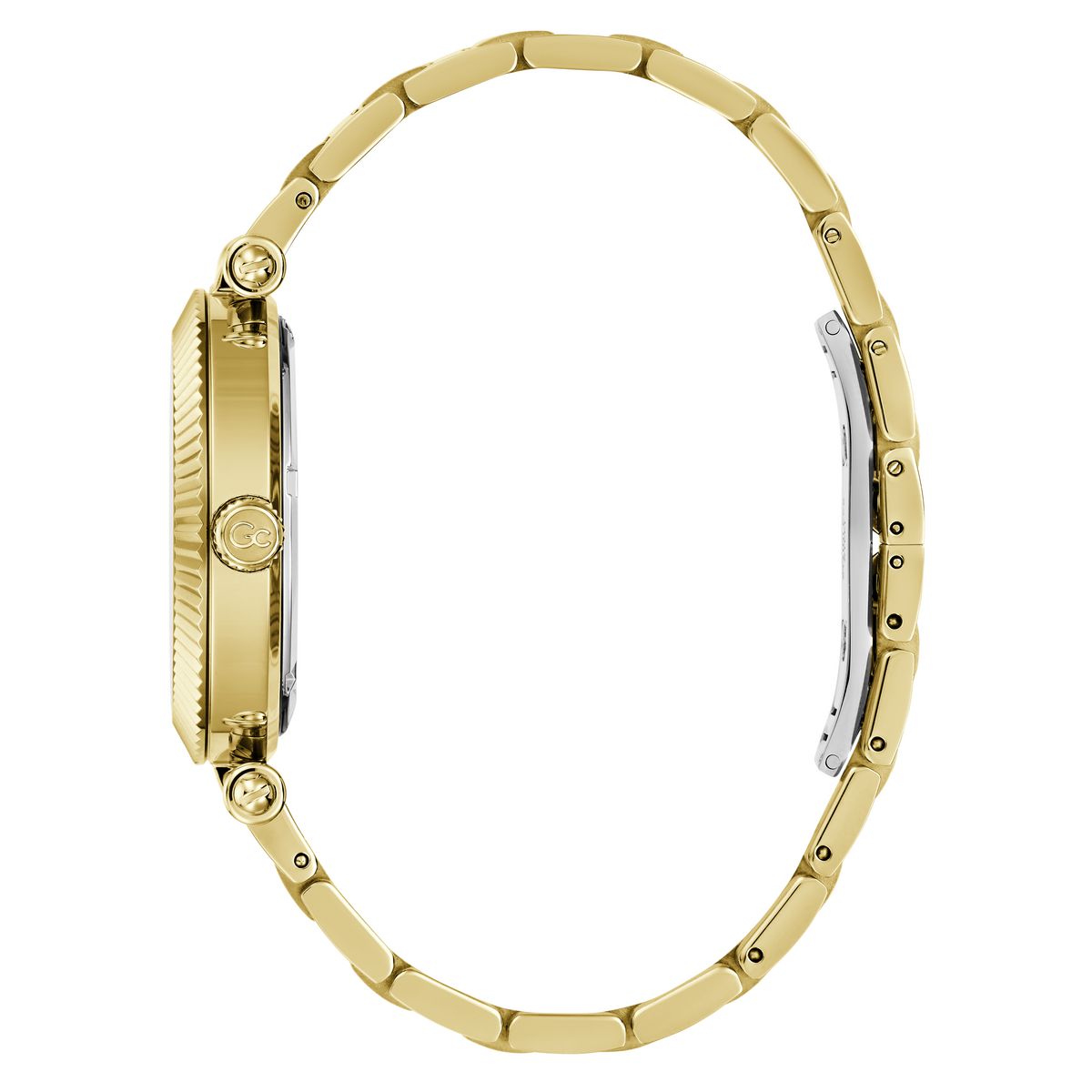 Gc Round 37mm Champagne Dial Analog Women Watch - Y59027L6M
