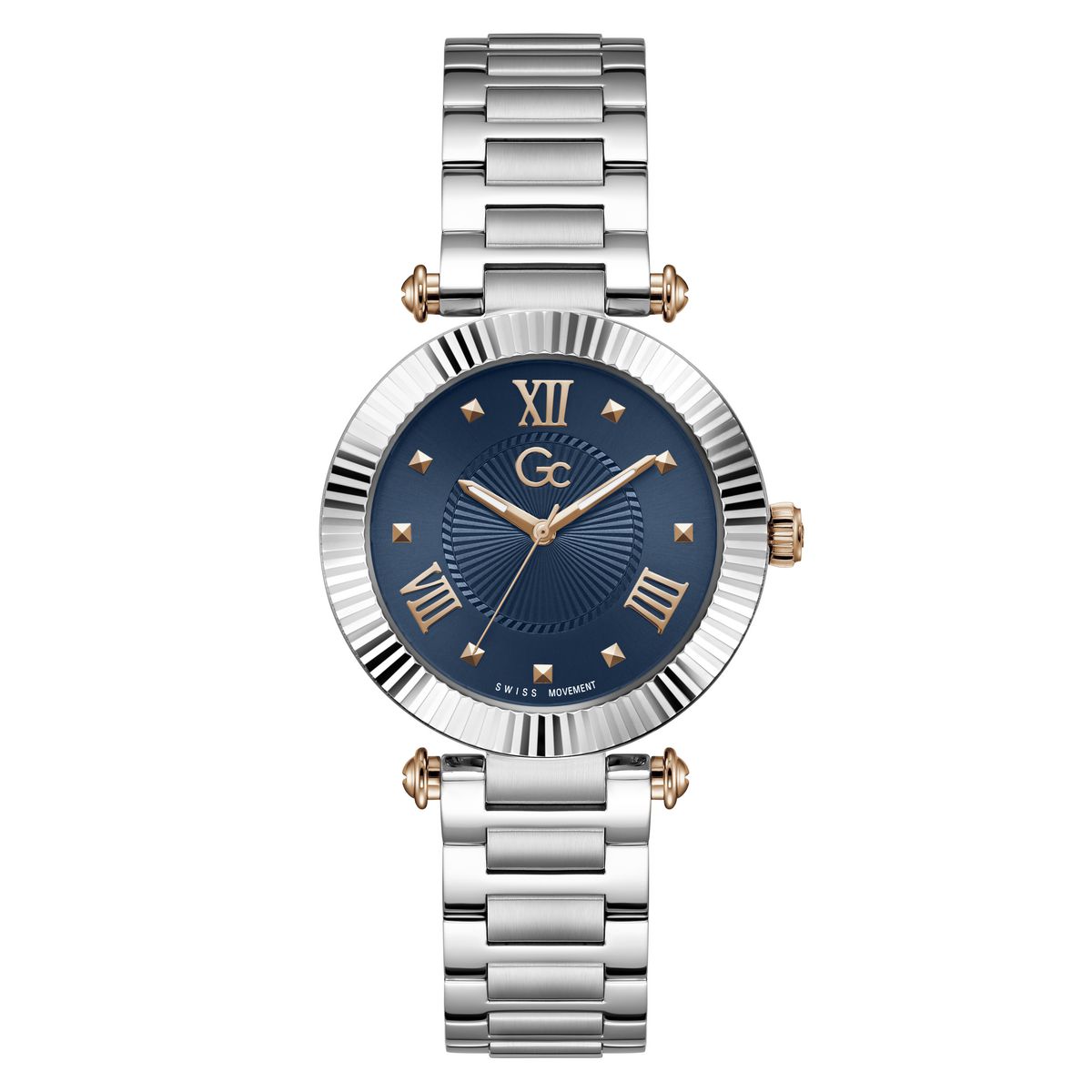 Gc Round 37mm Blue Dial Analog Women Watch - Y59028L7M