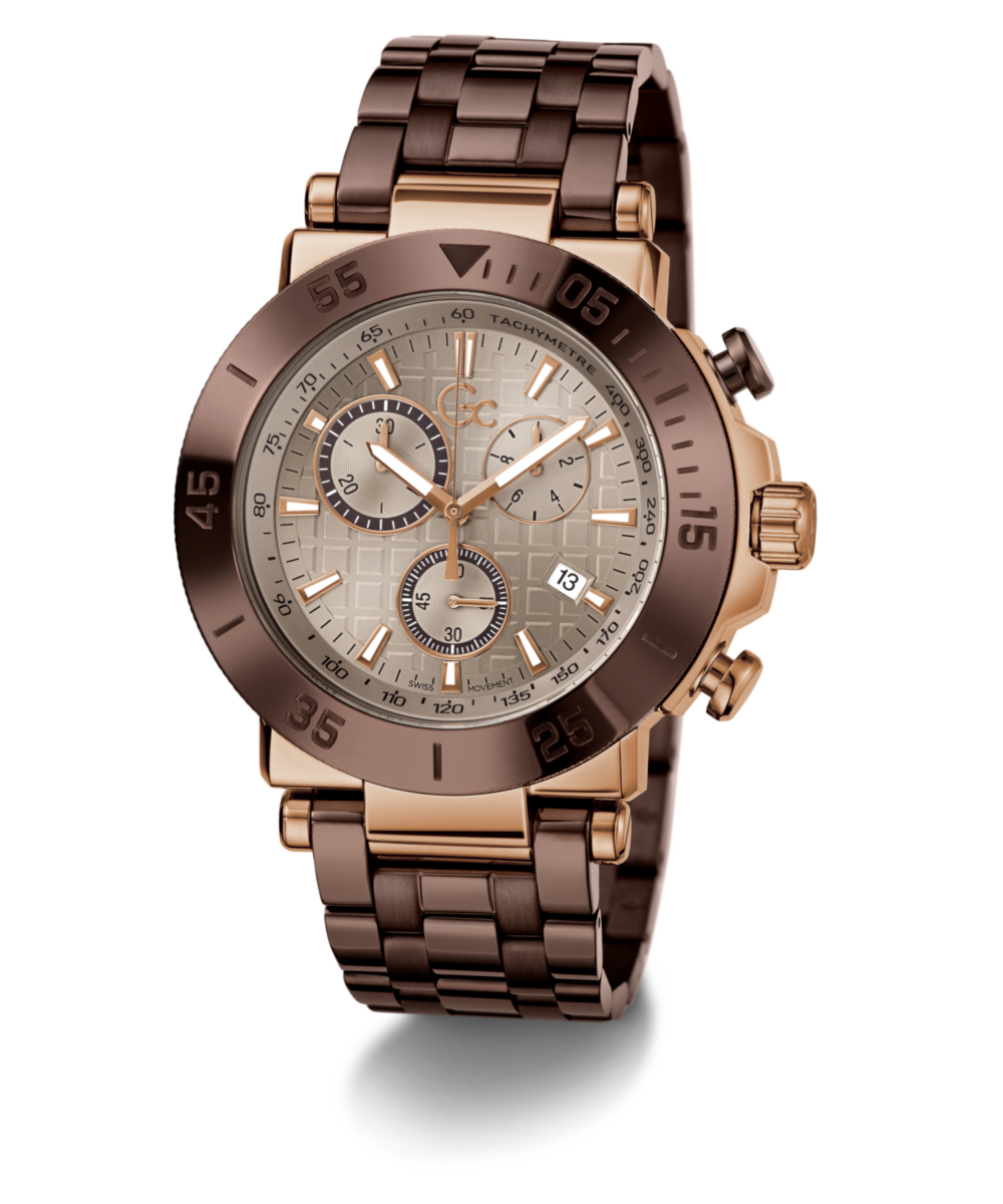 Gc One Sport Beige Round Quartz Men Watch - Guess Collection Watch Gc