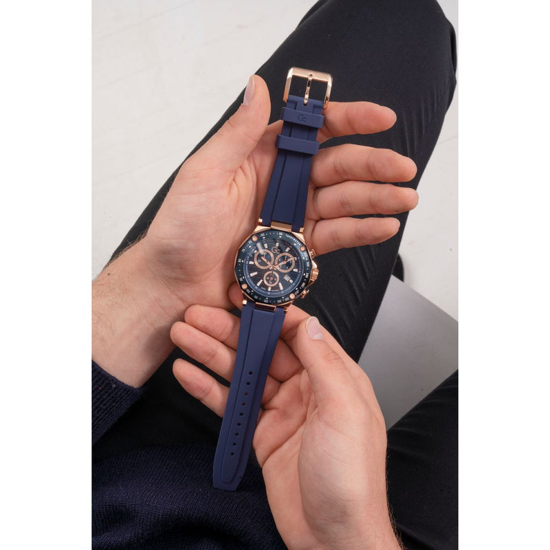 Gc Sport Chic Blue Round Dial Quartz Men Watch - Guess Collection Watch Gc