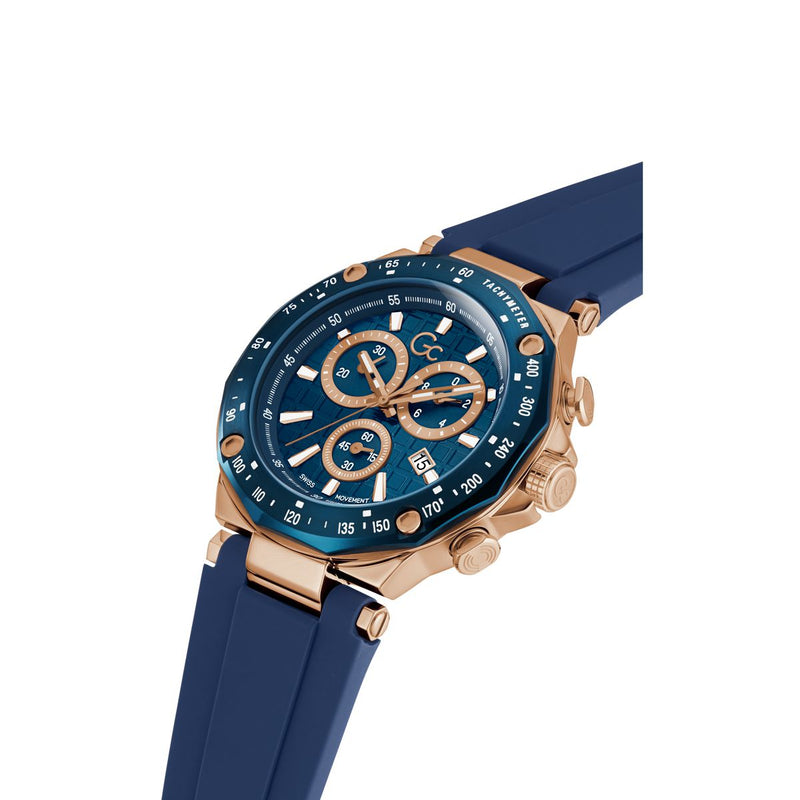 Gc Sport Chic Blue Round Dial Quartz Men Watch - Guess Collection Watch Gc