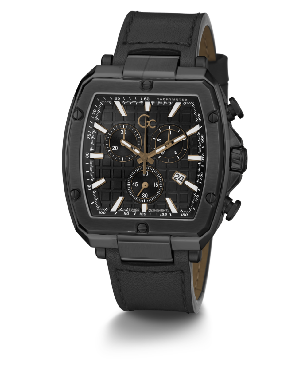 Gc Sport Chic Black Round Dial Quartz Men Watch - Guess Collection