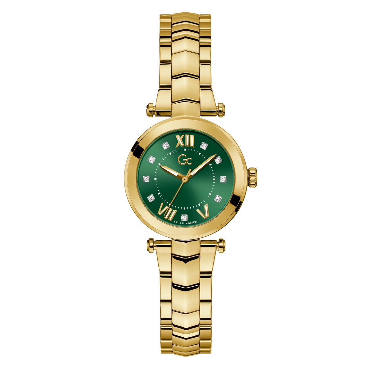 green dial ladies yellow gold watches