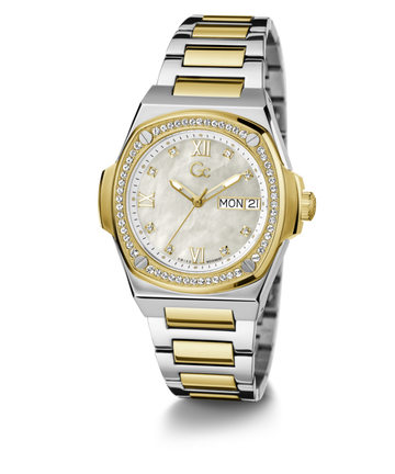 Gc Sport Chic Silver Round Dial Quartz Analog Women Watch - Guess Collection Watch Gc