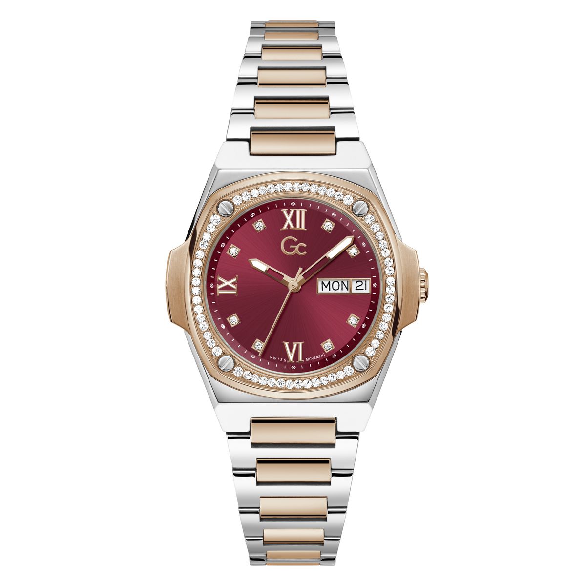 Gc Red Coussin Dial Quartz Analog Women Watch - Guess Collection