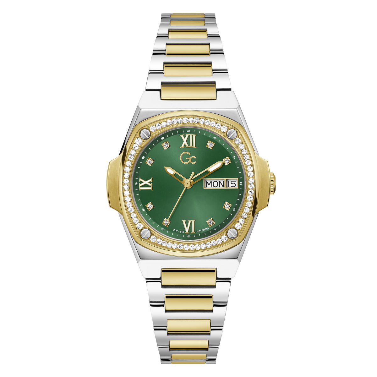 Gc Green Coussin Dial Quartz Analog Women Watch - Guess Collection