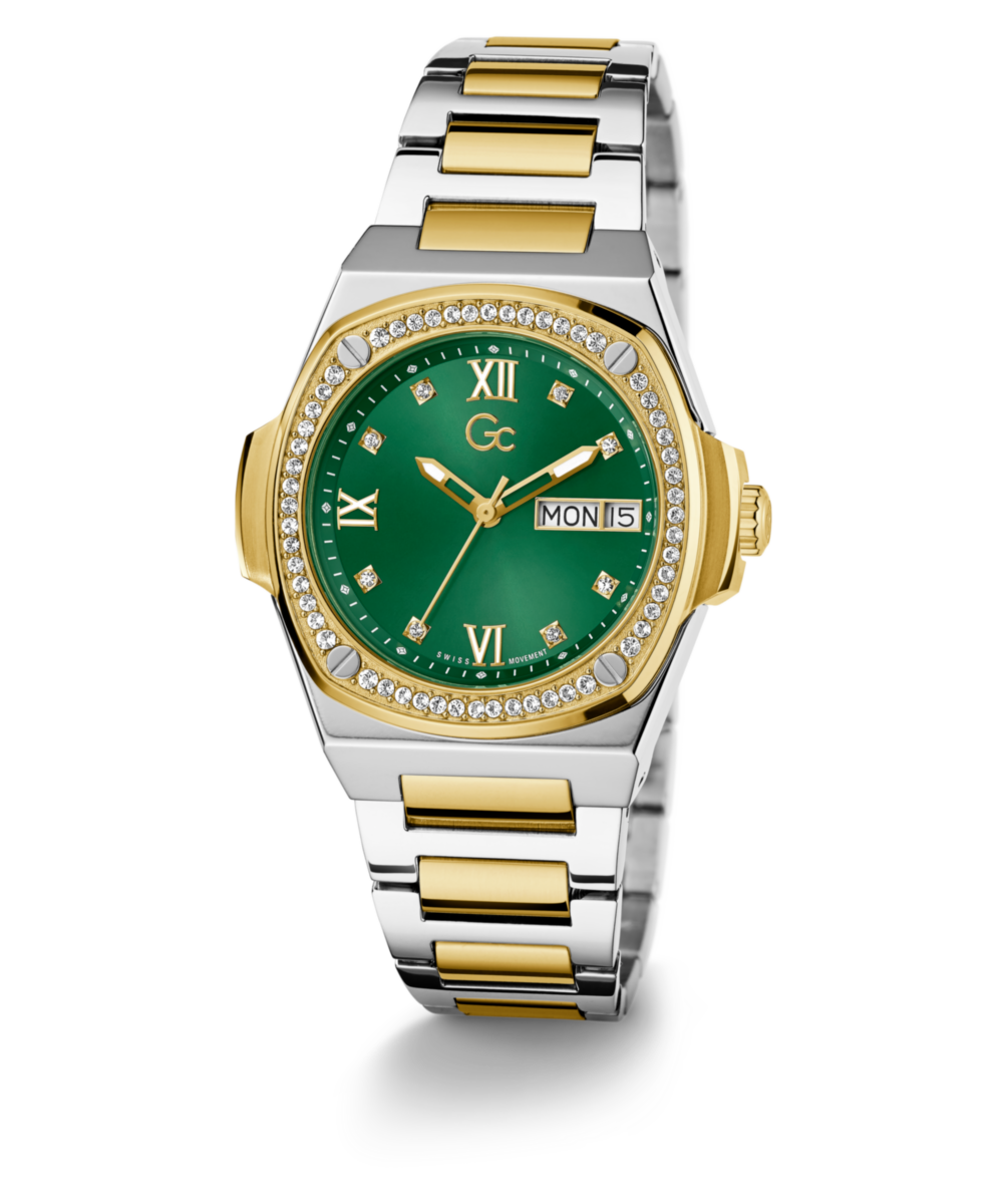 Gc Green Coussin Dial Quartz Analog Women Watch - Guess Collection Watch Gc
