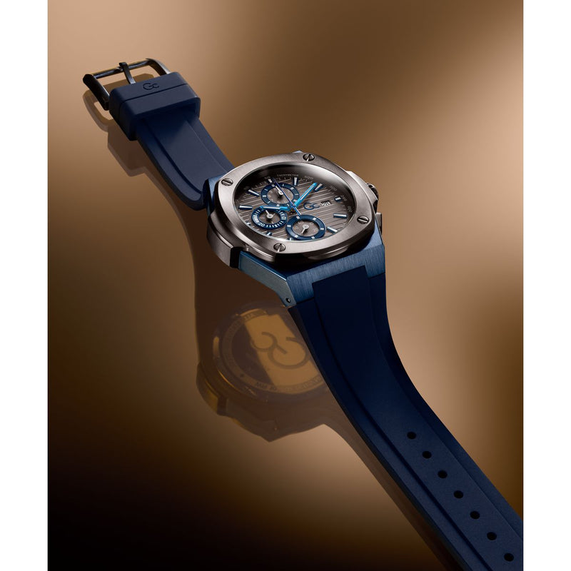 Gc Sport Chic Blue Round Dial Quartz Men Watch - Guess Collection Watch Gc