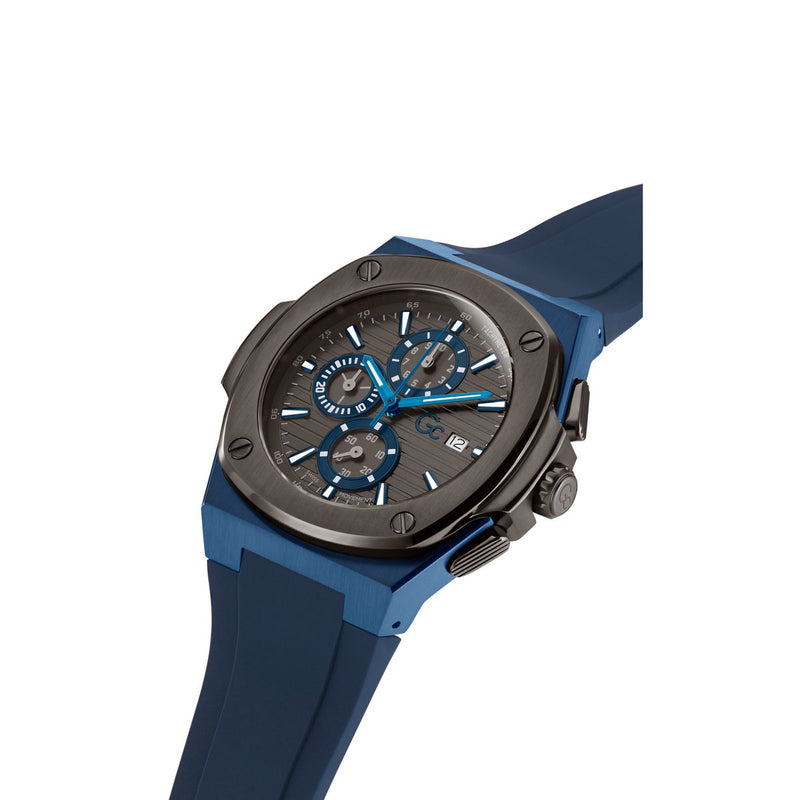 Gc Sport Chic Blue Round Dial Quartz Men Watch - Guess Collection Watch Gc