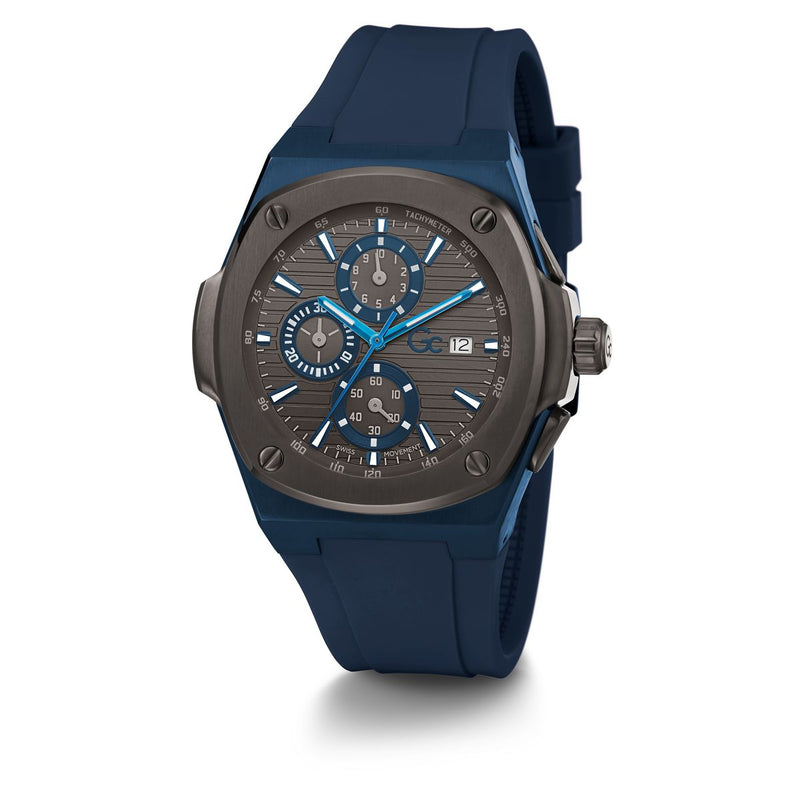 Gc Sport Chic Blue Round Dial Quartz Men Watch - Guess Collection Watch Gc