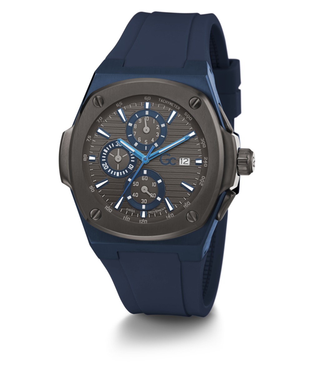 Gc Sport Chic Blue Round Dial Quartz Men Watch - Guess Collection