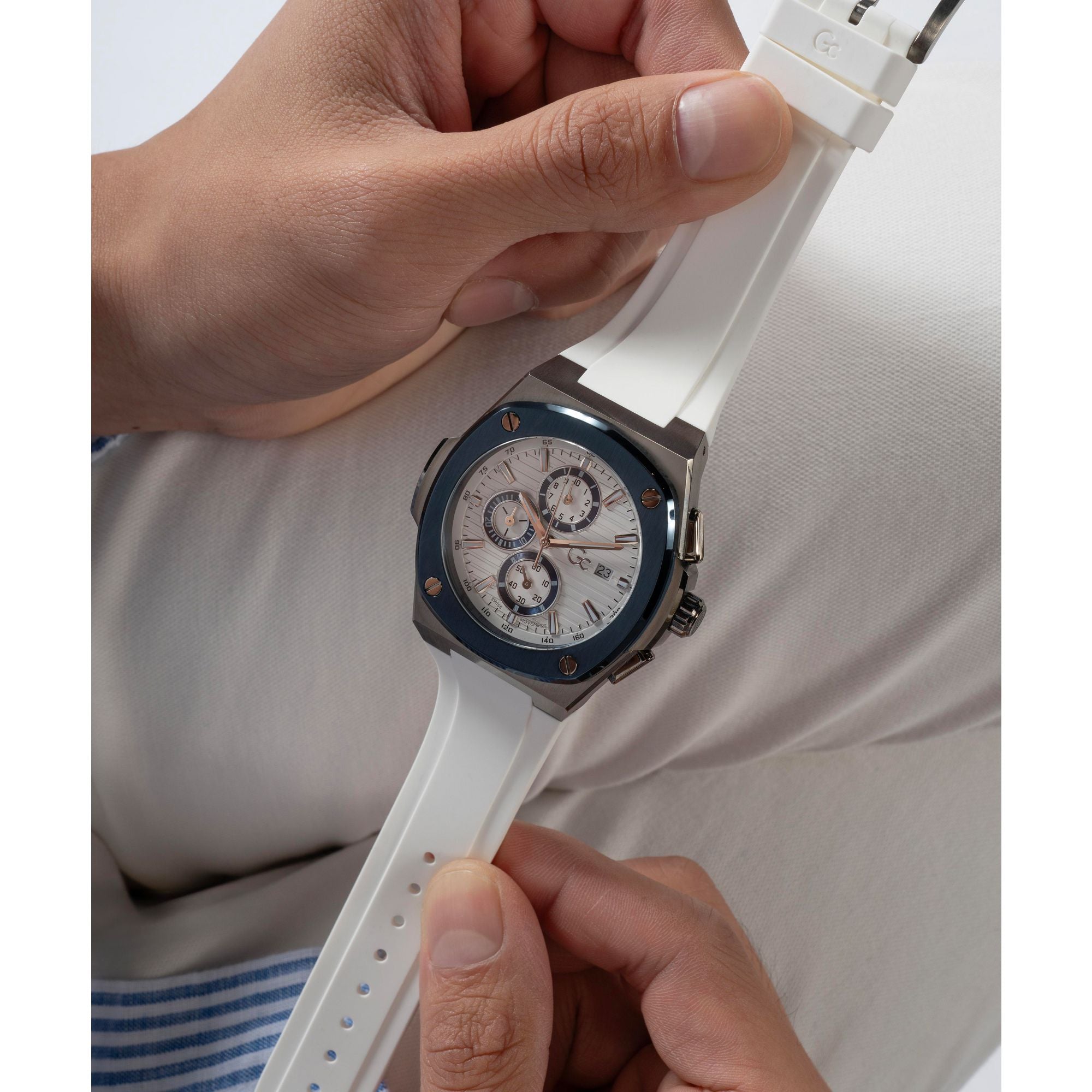 GC Coussin White Square Dial Analog Men's Watch - Y99015G7MF