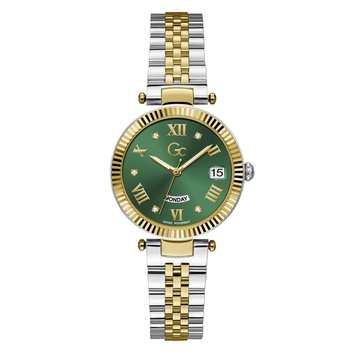 Gc Flair Green Round Dial Quartz Analog Women Watch Guess