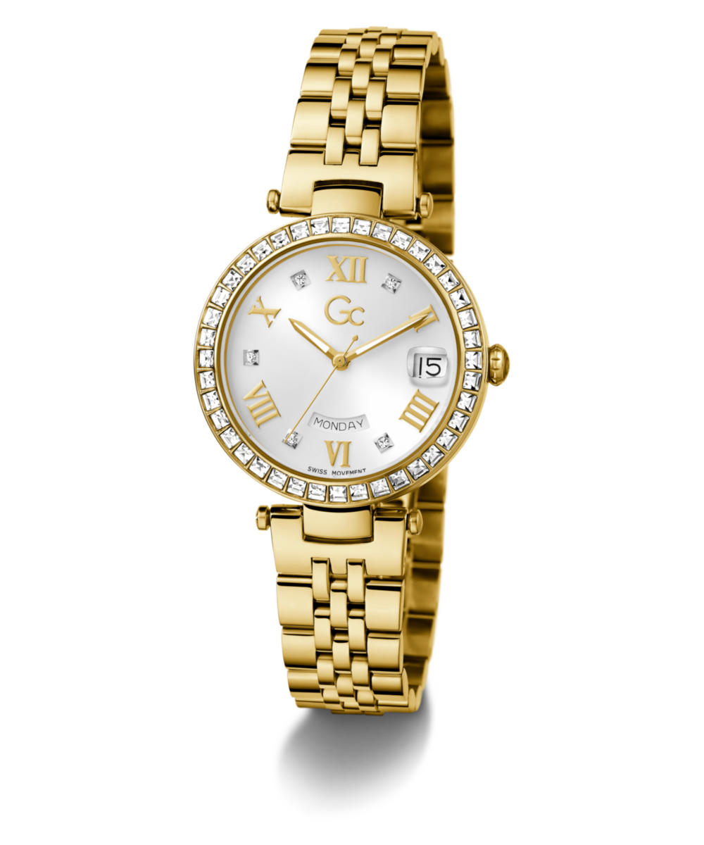Gc Flair Crystal White Round Quartz Women Watch