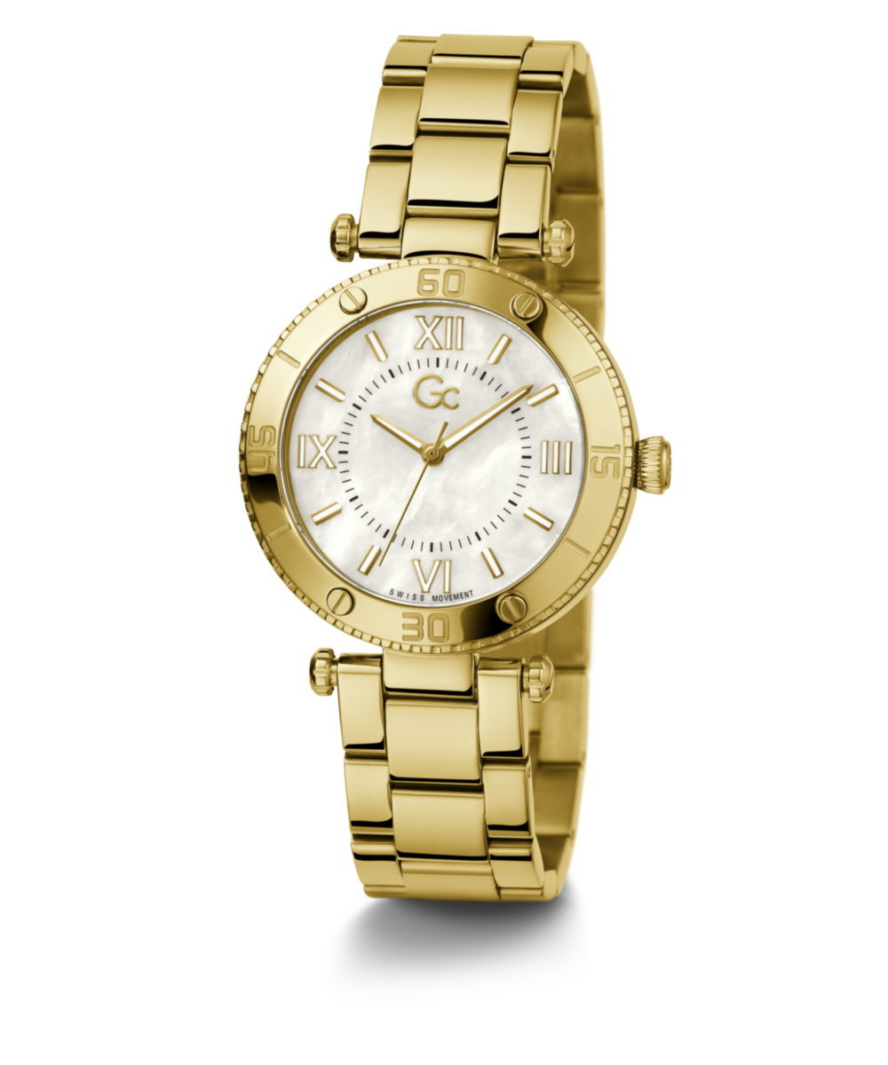 Gc Sport Chic Yellow Round Dial Quartz Analog Women Watch - Guess Collection Watch Gc
