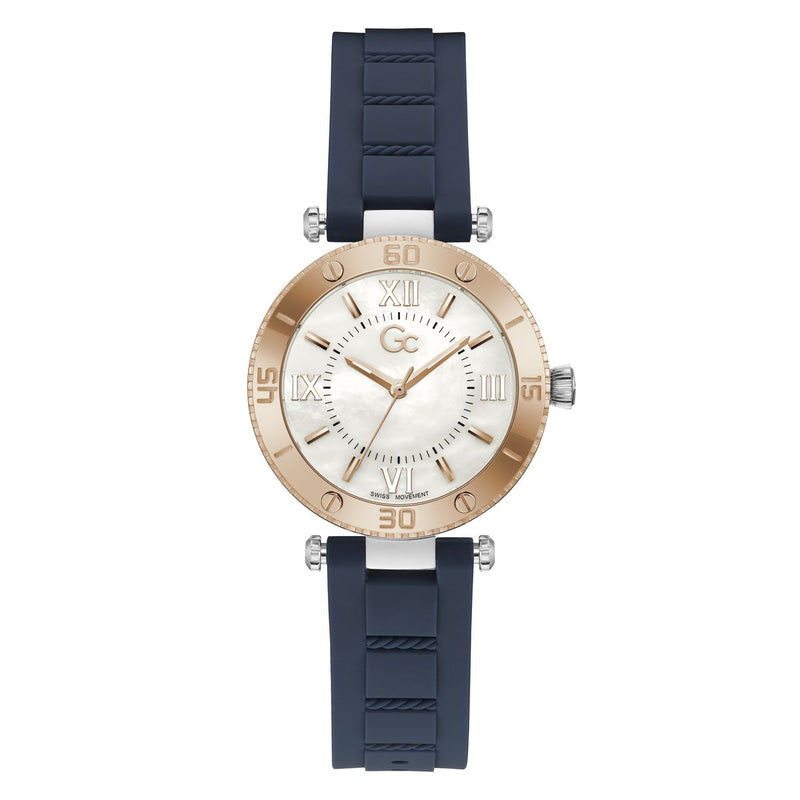 Gc Muse White Round Dial Quartz Analog Women Watch - Guess Collection Watch Gc