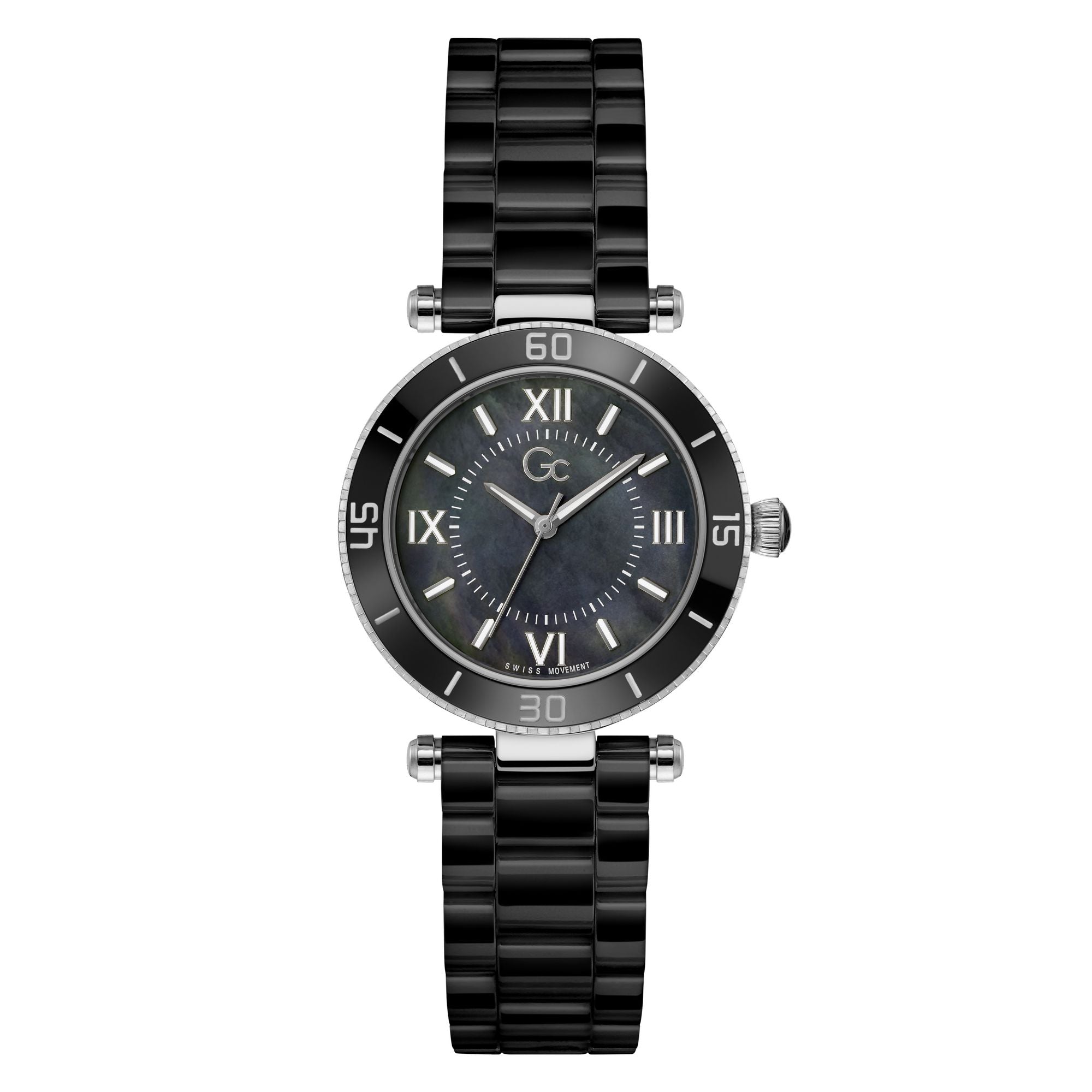 GC Muse Ceramic Black Round Dial Analog Women's Watch - Z05009L2MF