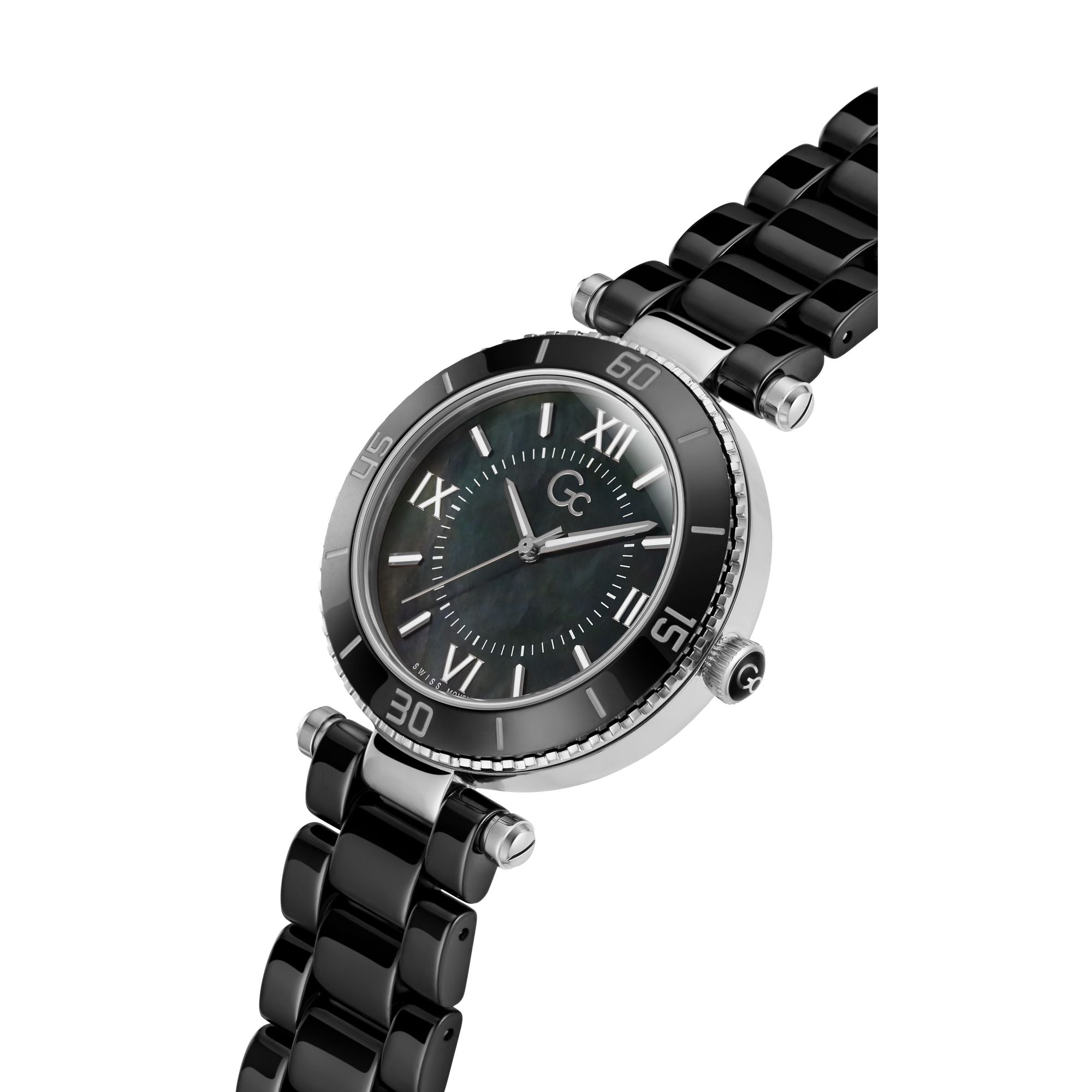 GC Muse Ceramic Black Round Dial Analog Women's Watch - Z05009L2MF