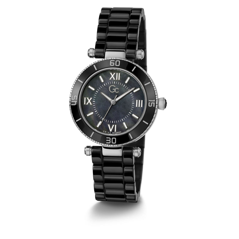 GC Muse Ceramic Black Round Dial Analog Women's Watch - Z05009L2MF Watch Gc