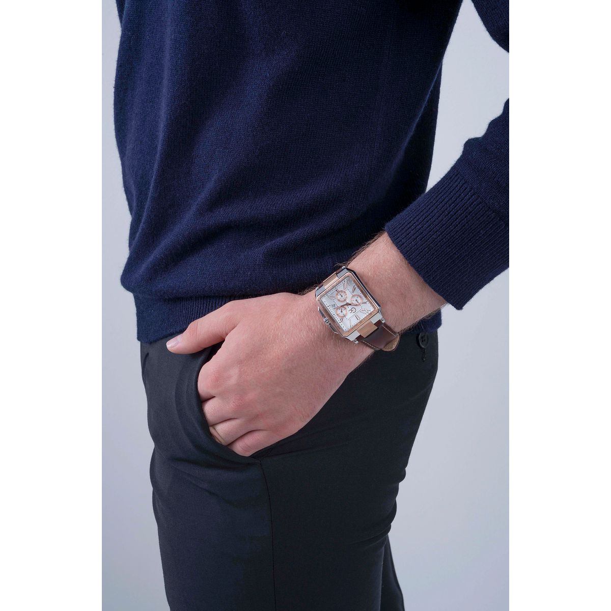 Gc Sport Chic Silver Rectangle Dial Quartz Men Watch - Guess