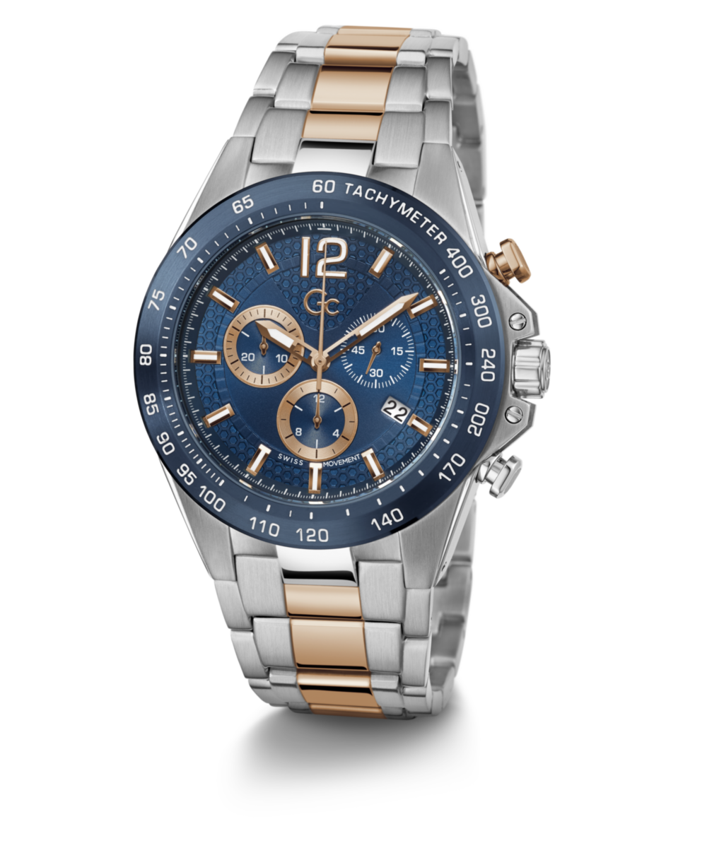 Gc Sport Chic Silver Round Dial Quartz Men Watch - Guess Collection