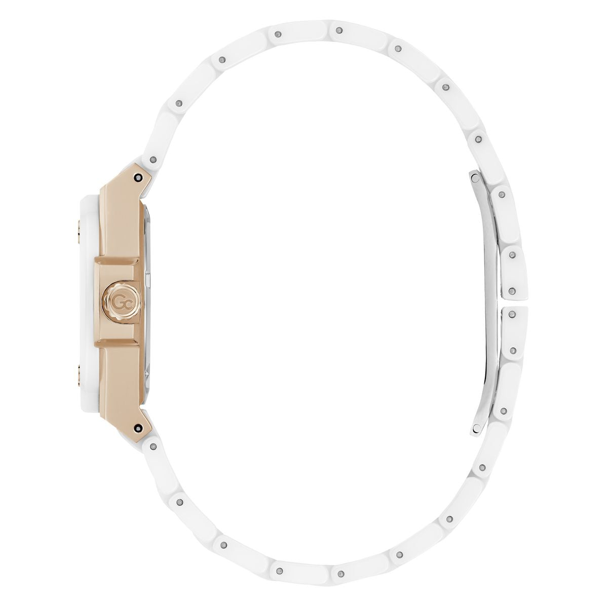 Gc White Coussin Dial Quartz Analog Women Watch - Guess Collection