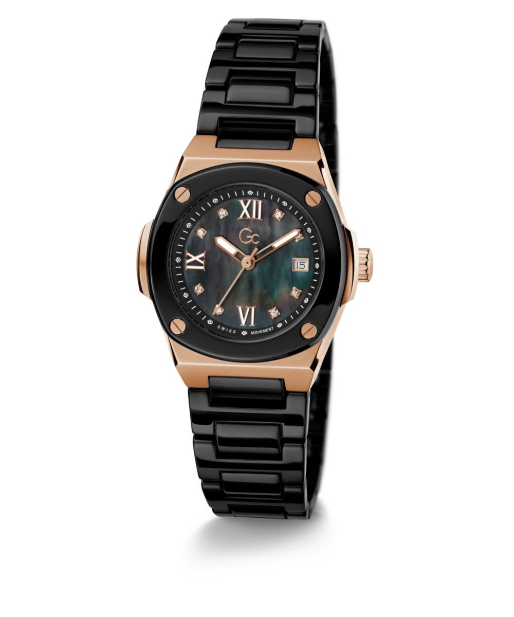 Gc Black Coussin Dial Quartz Analog Women Watch - Guess Collection Watch Gc