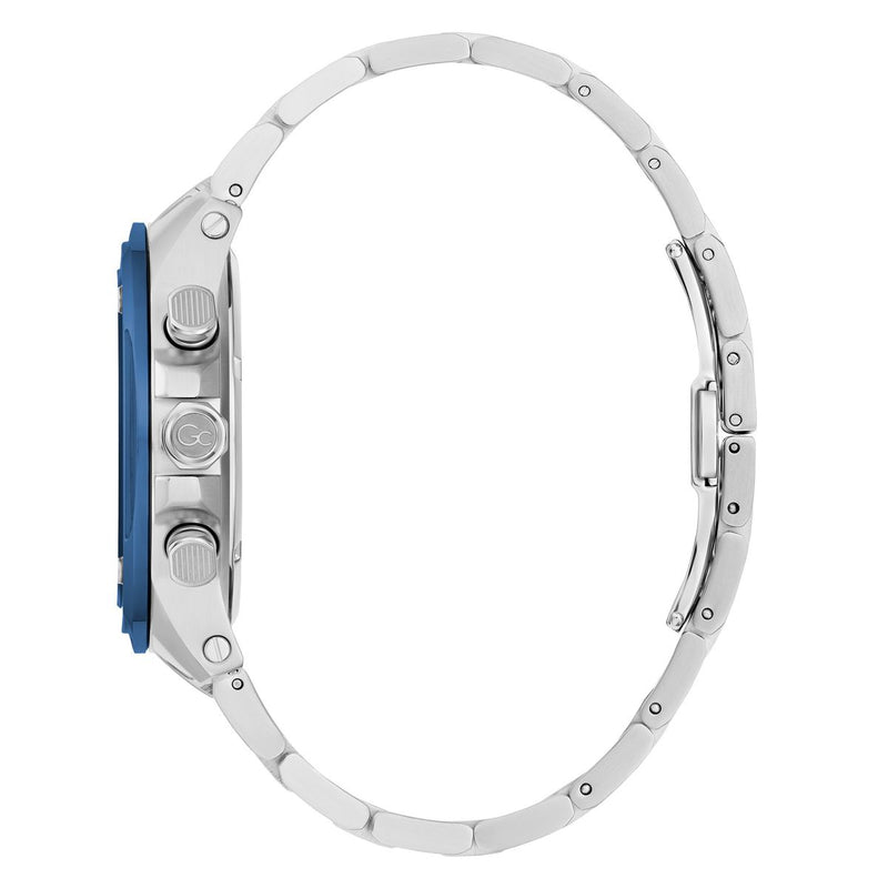 Gc Sport Chic Silver Round Dial Quartz Men Watch - Guess Collection Watch Gc