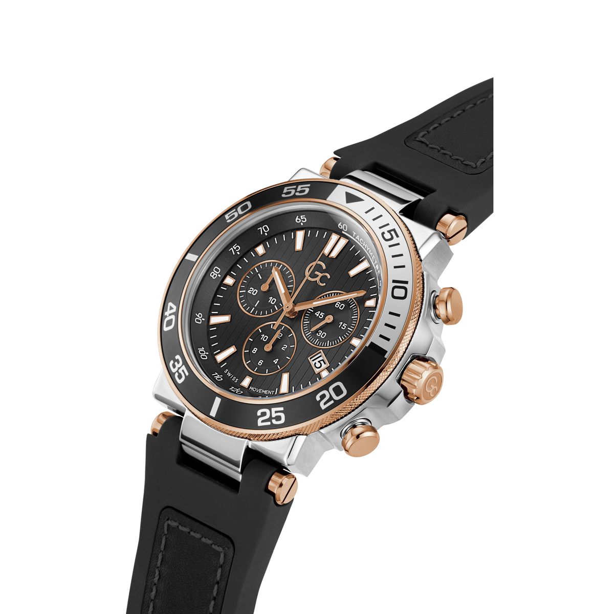 Gc Sport Chic Silver Round Dial Quartz Men Watch - Guess