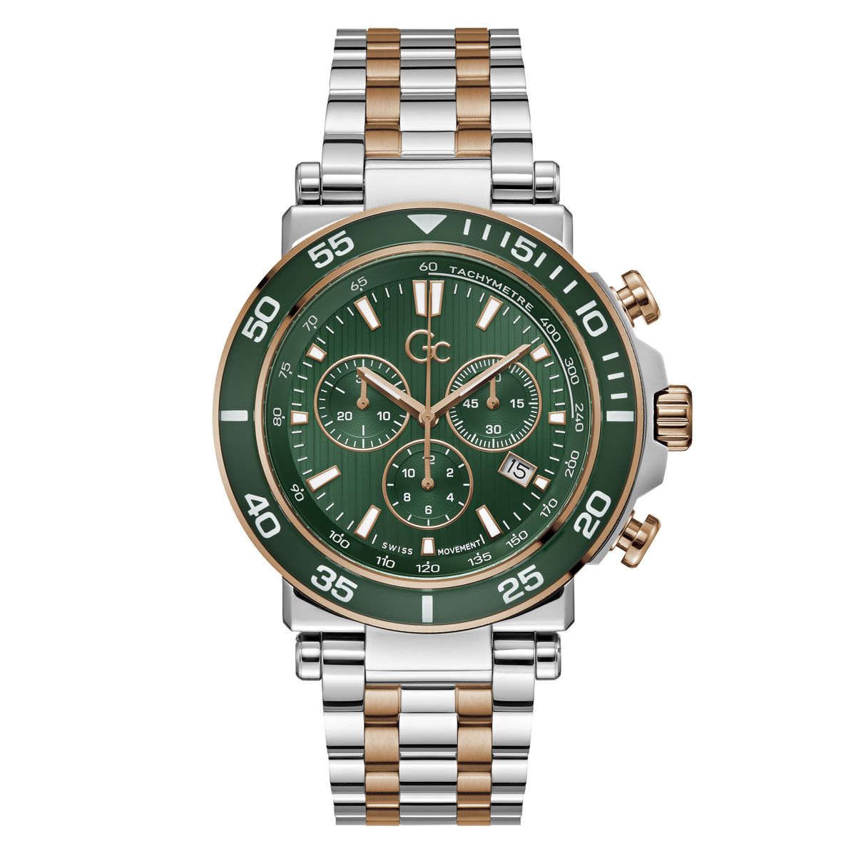 Gc One Green Round Dial Quartz Analog Men Watch Guess Collection