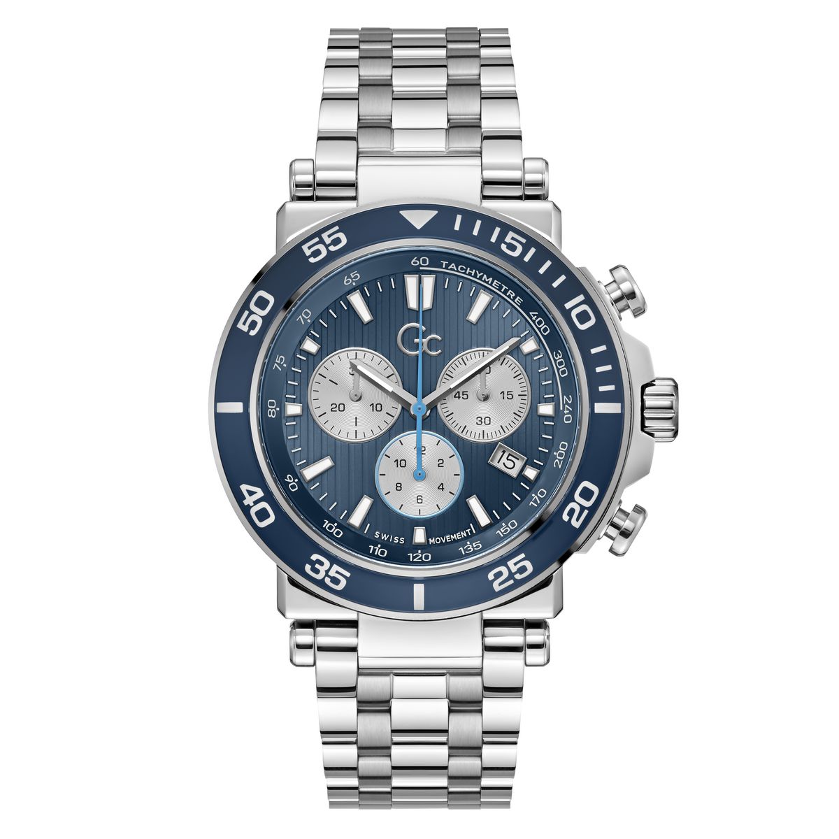 Gc One Blue Round Dial Quartz Analog Men Watch - Guess Collection