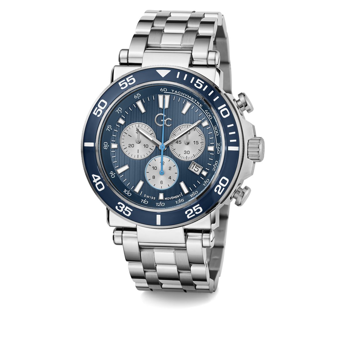 Gc One Blue Round Dial Quartz Analog Men Watch - Guess Collection Watch Gc